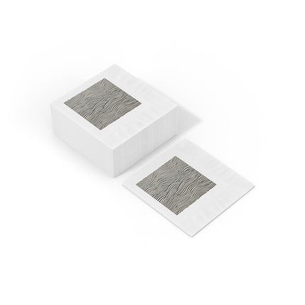 Wave Pattern on White Coined Napkins