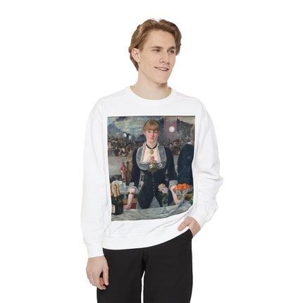 A Bar at the Folies-Bergère by Edouard Manet Unisex Garment-Dyed Sweatshirt