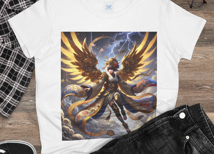 Valkyrie Descending Through Storm Women's Midweight Cotton Tee