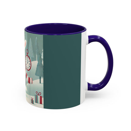 Candy Cane Timekeeper Bunny Colorful Mugs (11oz, 15oz)