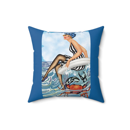 Playful Waves and Fashion Follies Spun Polyester Square Pillow