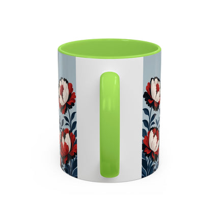 ❤️🌺 The Scarlet Blossom Dancer Colorful Mug – Art Deco Fashion Whimsy