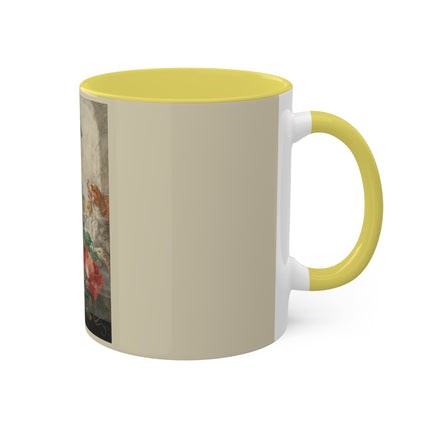 A Basket with Flowers by Herman Henstenburgh Colorful Mugs, 11oz