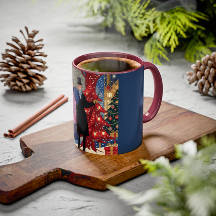 🎩🎄 Christmas Eve Promenade Colorful Mug – Art Deco Holiday Elegance