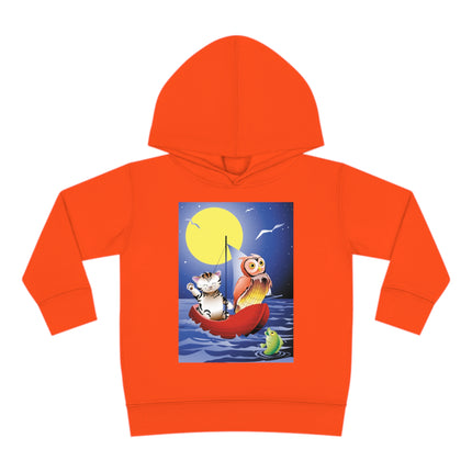 Embarking on a Moonlit Journey Toddler Pullover Fleece Hoodie