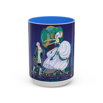 Moonlit Garden Waltz Colorful Mug (11oz, 15oz) – Rococo Romance, Garden Elegance & Enchanted Dance