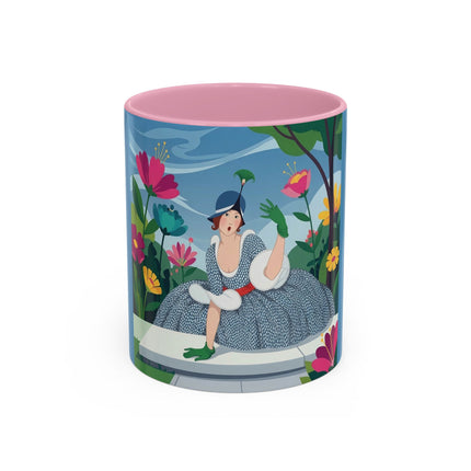 The Lady Of The Secret Garden Colorful Mugs – Art Deco Botanical Elegance