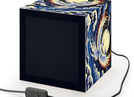 Majestic White Crane Light Cube Lamp