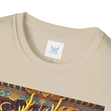 Tibetan Dragon Over Kabuki Duel Softstyle T-Shirt