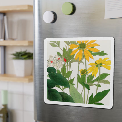 Clerodendrum & Rudbeckia Flower by Tanigami Kônan Die-Cut Magnets (5 Sizes)