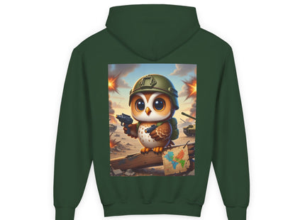 Owl on the Front Lines Youth Heavy Blend Hooded Sweatshirt