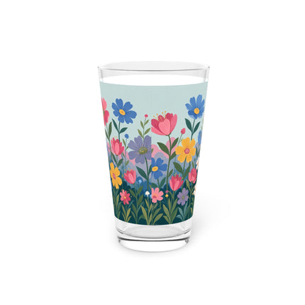 🌸🎀 The Grand Floral Promenade Pint Glass – Art Deco Fashion Fantasy