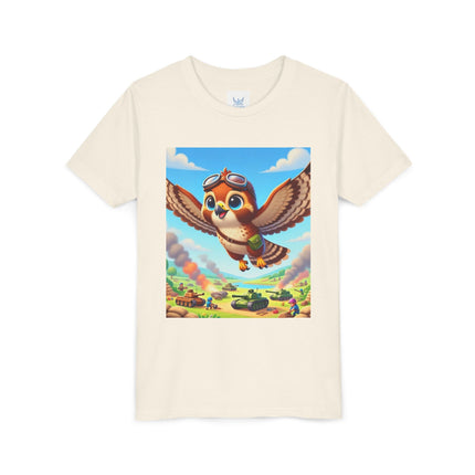 Red-Tailed Hawk in Battle Youth Short Sleeve Tee