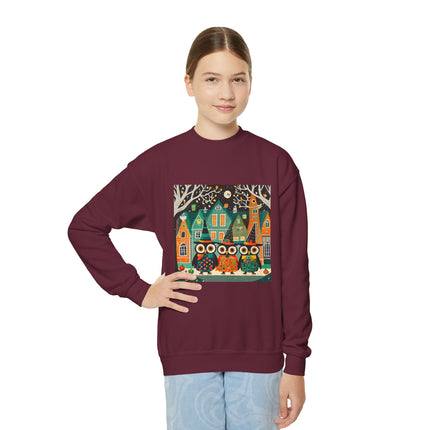 Night of the Trick-or-Treating Owlets Youth Crewneck Sweatshirt