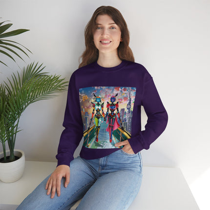 Cyber Punk Robot Models Unisex Heavy Blend™ Crewneck Sweatshirt