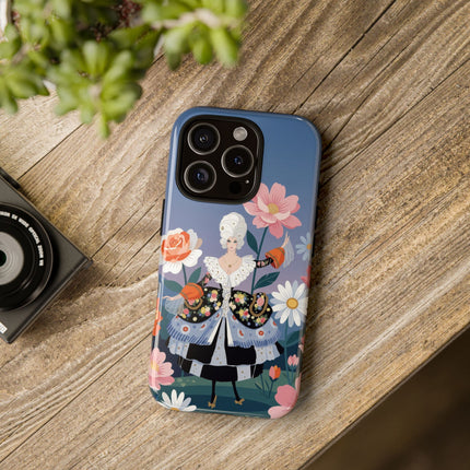 🌸🎀 The Grand Floral Promenade Phone Case – Art Deco Fashion Fantasy