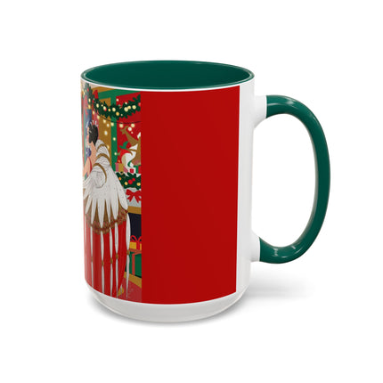 🎄💃 The Christmas Mirror Duet Colorful Mug – Art Deco Holiday Elegance