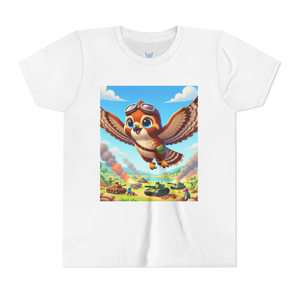 Red-Tailed Hawk in Battle Youth Short Sleeve Tee