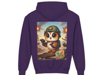 Owl on the Front Lines Youth Heavy Blend Hooded Sweatshirt