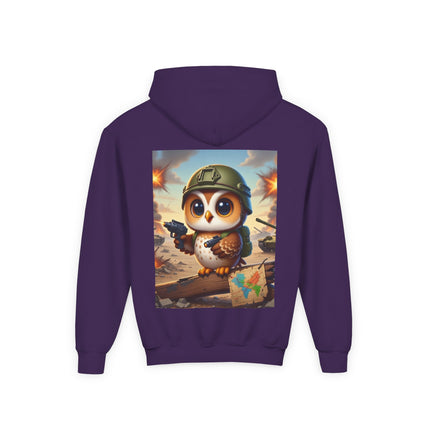 Owl on the Front Lines Youth Hooded Sweatshirt – Courage, Wisdom & Quiet Strength