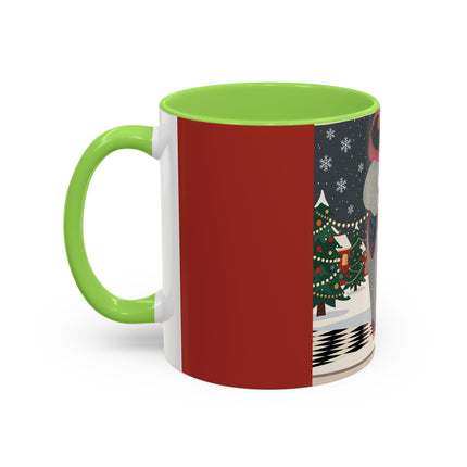 ❄️✨ The Winter Couture Promenade Colorful Mug – Art Deco Holiday Elegance