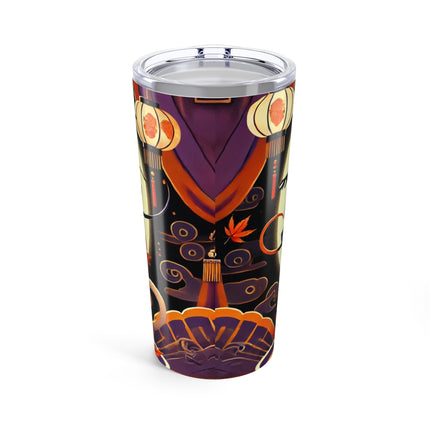 Theatrical Halloween Kabuki Mice on Teacup Tumbler 20oz