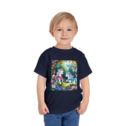 Baby Unicorns and Fluttering Butterflies Toddler Short Sleeve Tee
