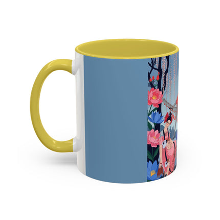 The Ladies Of The Enchanted Hammock Colorful Mugs – Art Deco Whimsical Garden Elegance
