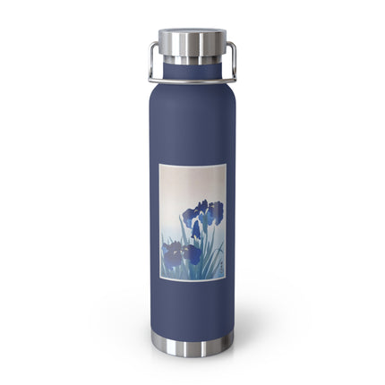 Irises by Ohara Koson Copper Vacuum Insulated Bottle, 22oz