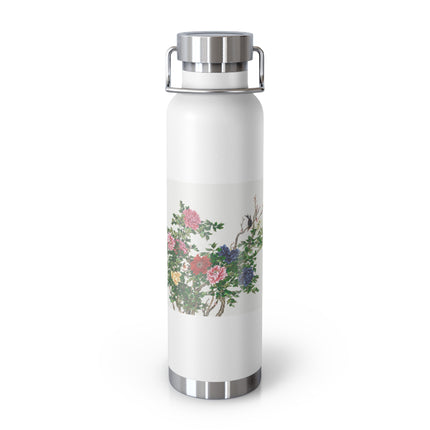 Peonies and Birds by Okamoto Shuki Copper Vacuum Insulated Bottle, 22oz