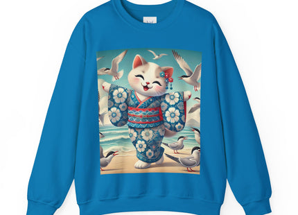 Geisha Kitten by the Seaside Heavy Blend™ Crewneck Sweatshirt