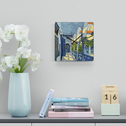 Gallery of a Moroccan Riad Acrylic Wall Clock, Round and Square