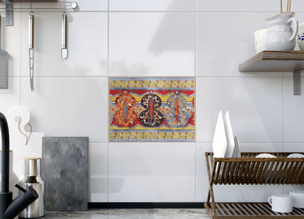 Reproduction of the Shield Frieze by Emile Gilliéron Ceramic Tile