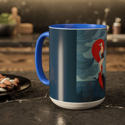 Siren of the Waves Colorful Mugs – Dramatic Sea Power & Bold Elegance