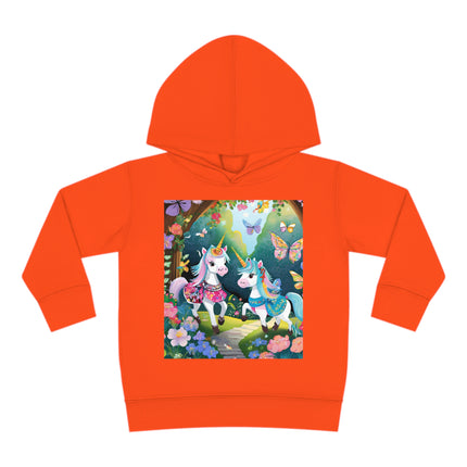 Baby Unicorns and Fluttering Butterflies Toddler Pullover Fleece Hoodie