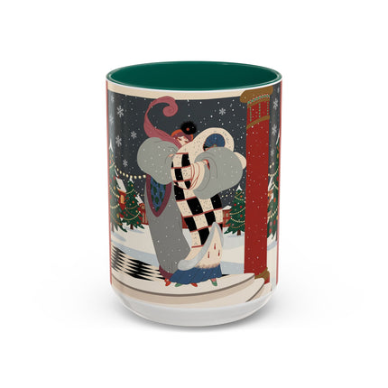 ❄️✨ The Winter Couture Promenade Colorful Mug – Art Deco Holiday Elegance