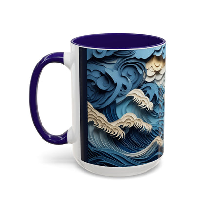 Dramatic Ocean with Crashing Waves Colorful Mugs (11oz, 15oz)