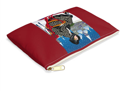 Elegant Winter Woman in Sleigh Accessory Pouch