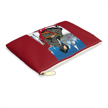 Elegant Winter Woman in Sleigh Accessory Pouch