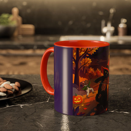 🐈‍⬛🎻 The Black Cat's Moonlit Melody Colorful Mug – Whimsical Halloween Music