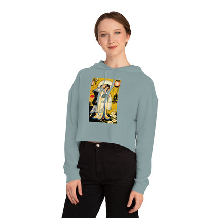 Golden Embrace Women’s Cropped Hooded Sweatshirt