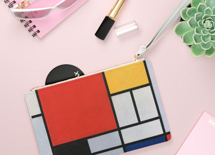 Composition with Red, Yellow, Blue, and Black Clutch Bag