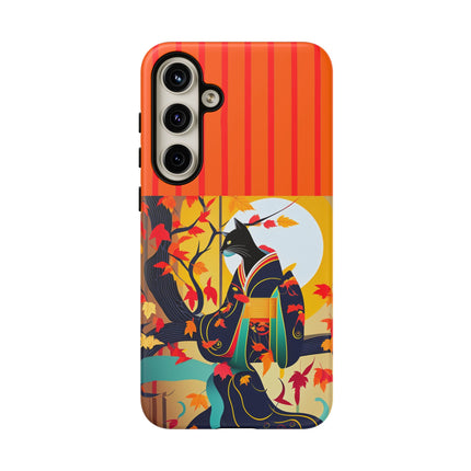 Black Cat in Kimono Phone Cases