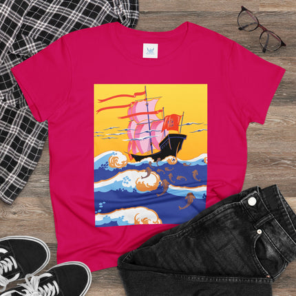 Golden Seas and Whimsical Dreams Women's Midweight Cotton Tee