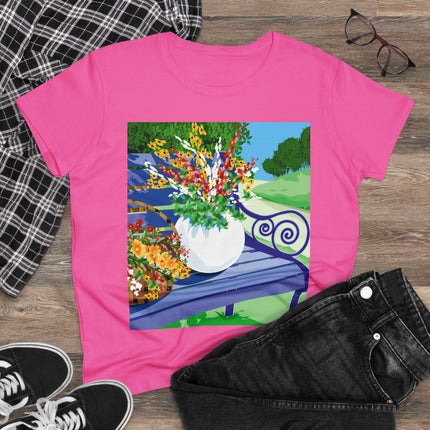 Blooming Harmony Women's Midweight Cotton Tee