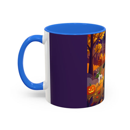 🐈‍⬛🎻 The Black Cat's Moonlit Melody Colorful Mug – Whimsical Halloween Music