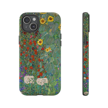 Farm Garden with Sunflowers by Gustav Klimt Phone Cases