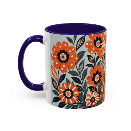 🧳🌼 The Grand Floral Voyage Colorful Mug – Art Deco Travel Elegance