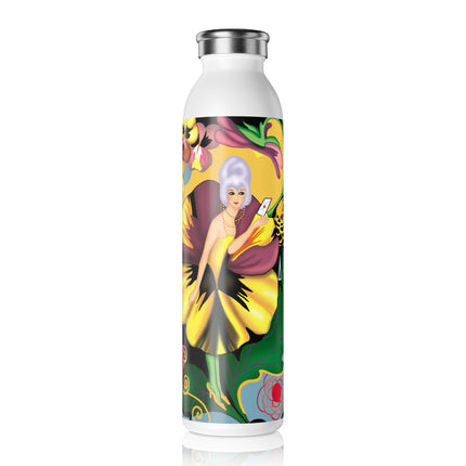 Enchanted Pansy Elegance Slim Water Bottle