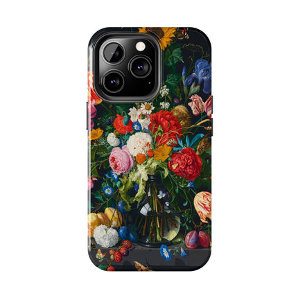 🌺🌙 The Midnight Garden Abundance Phone Case – Art Deco Floral Still Life